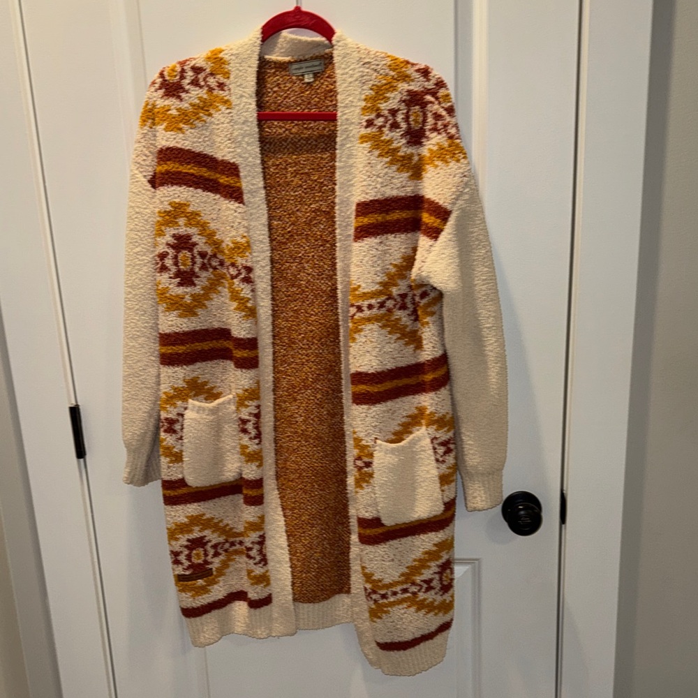 Simply Southern Cream and Brown Patterned Cardigan